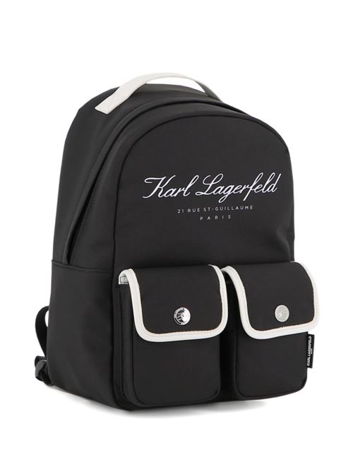 Zaino bambina Karl Lagerfeld nero con tasche Karl Lagerfeld Kids | Z3121609B